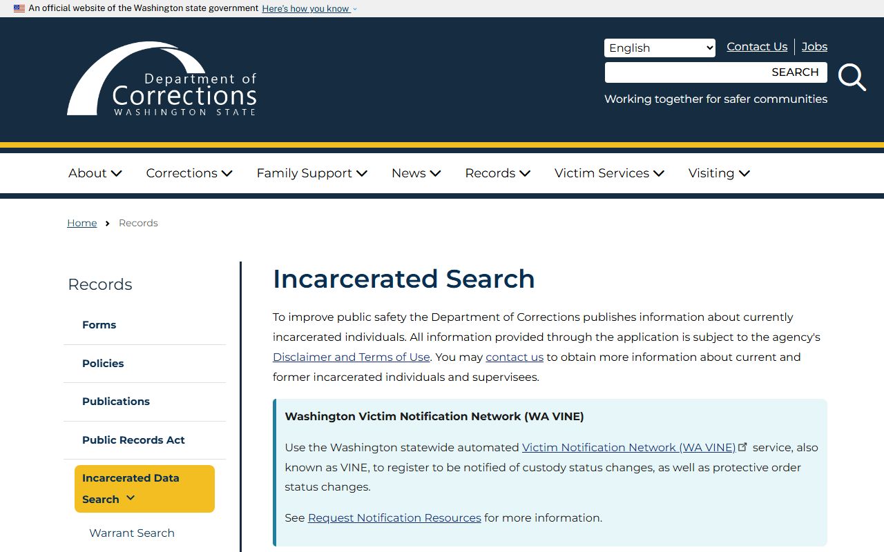 Spokane County released inmates Washington DOC inmate search locator