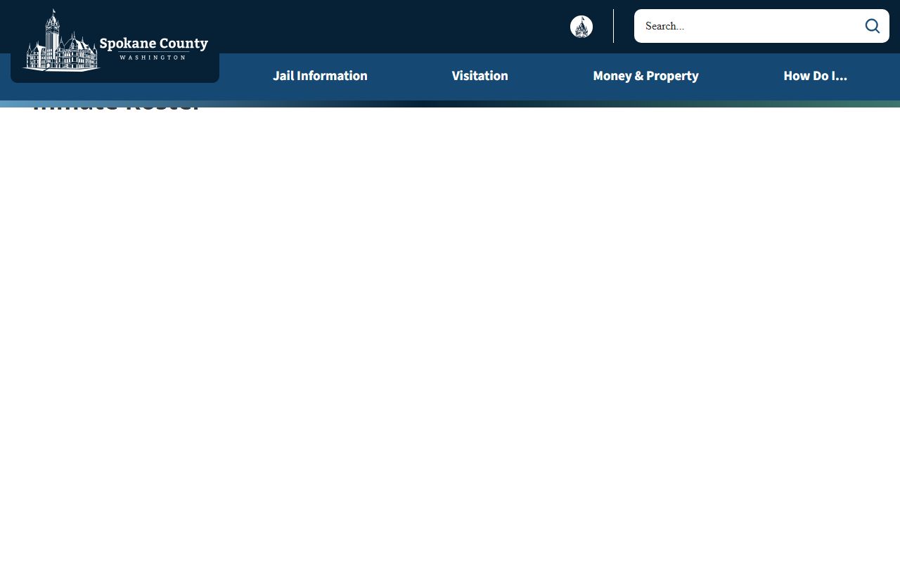 Spokane County inmate records roster guidance on the county Detention page
